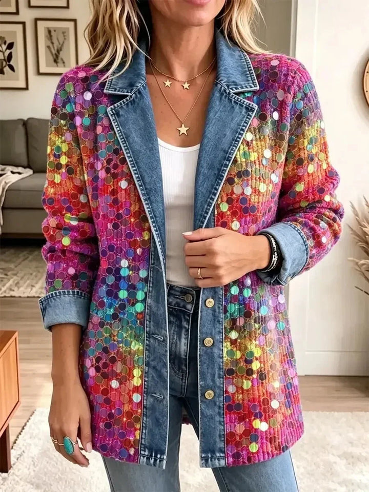 Paulina | Ausdrucksstarke Jacke mit Paillettenmuster
