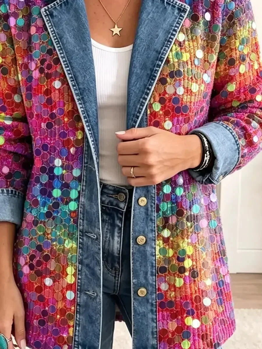 Paulina | Ausdrucksstarke Jacke mit Paillettenmuster