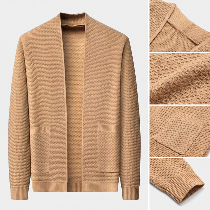 Heinz-Günter | Camelfarbene offene Strickjacke