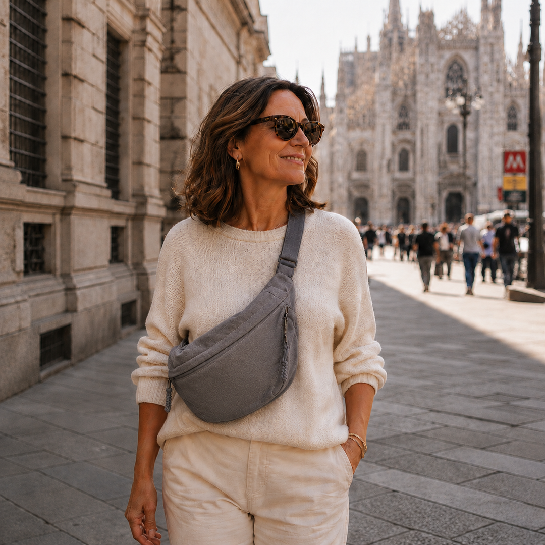 Greta | Schultertasche in Grau