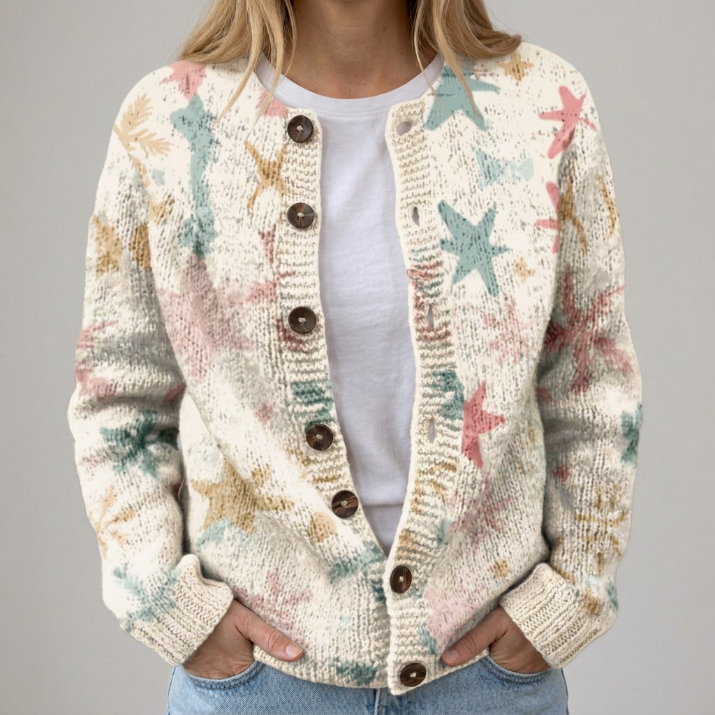 Ella | Strickjacke mit Herbstblumen