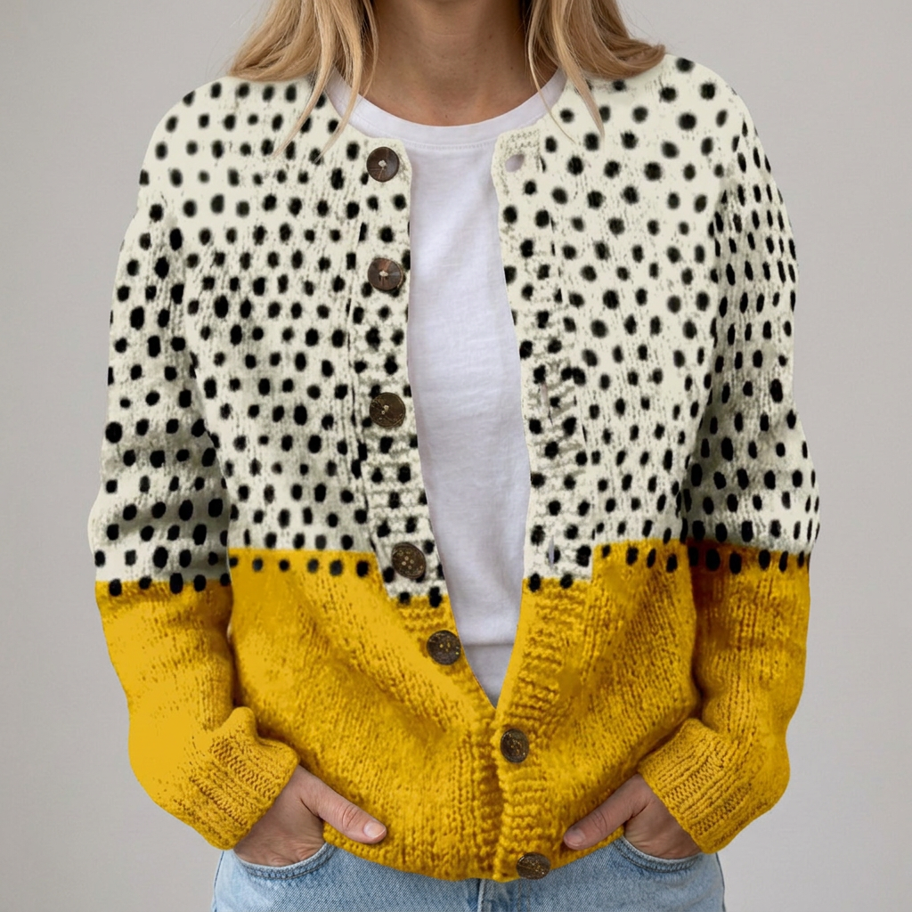 Frieda | Strickjacke mit Herbstblumen