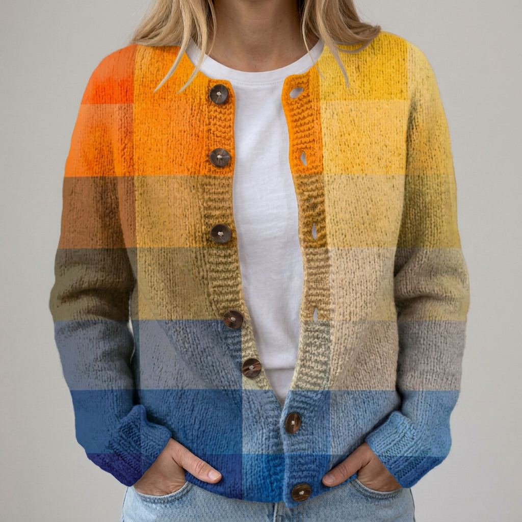 Emma | Herbststrickjacke mit Blumenmuster