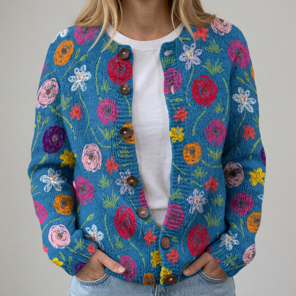 Cleo | Bunte Herbststrickjacke