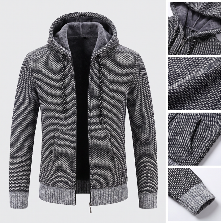Otto | Graue Strickjacke mit Kapuze