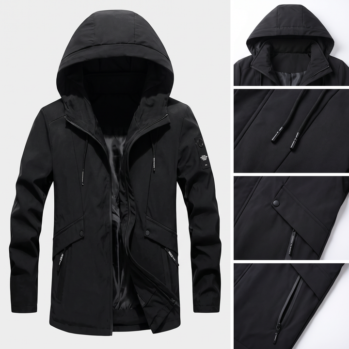Gunnar | Schwarze Outdoorjacke mit Kapuze