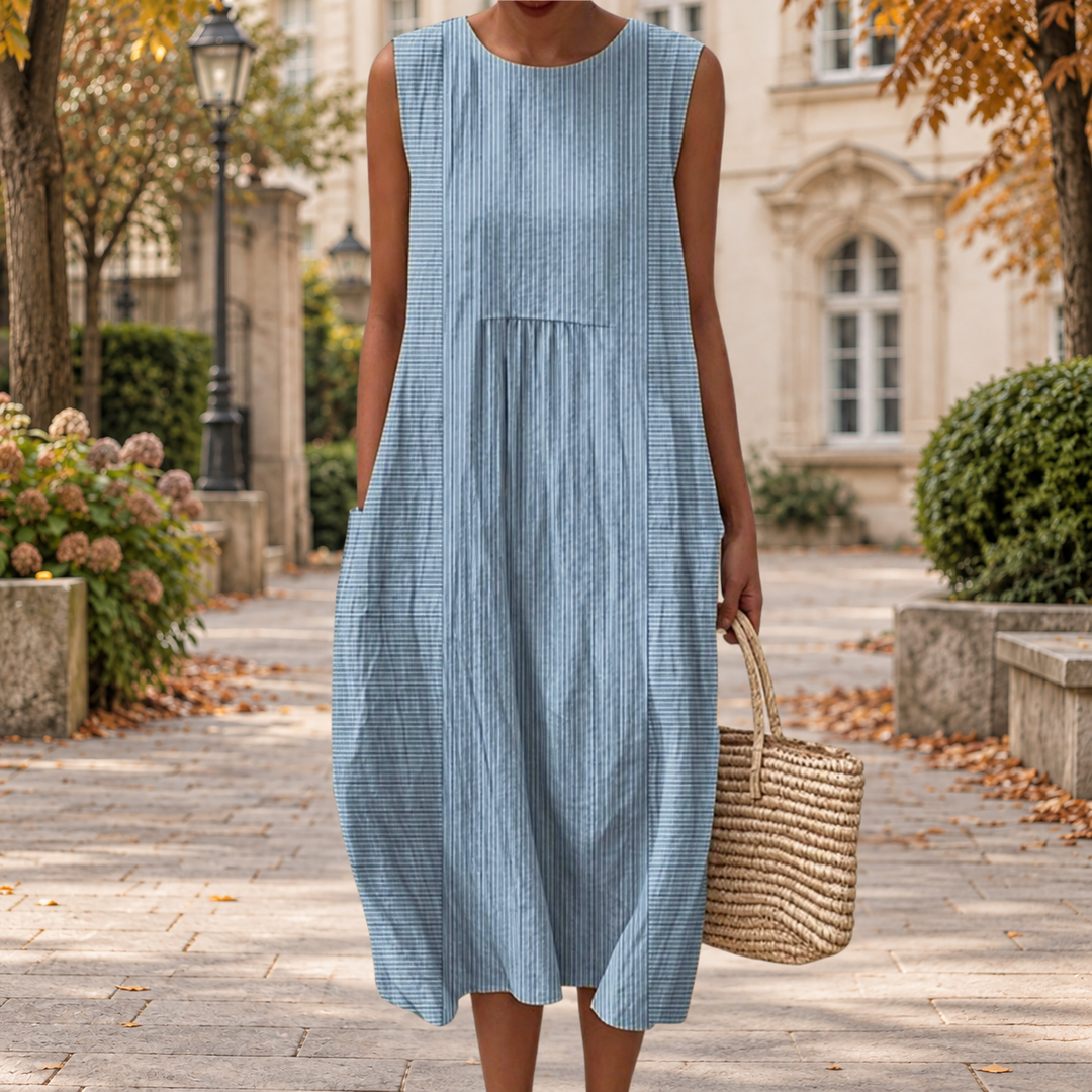 Bequemes ärmelloses Herbstkleid