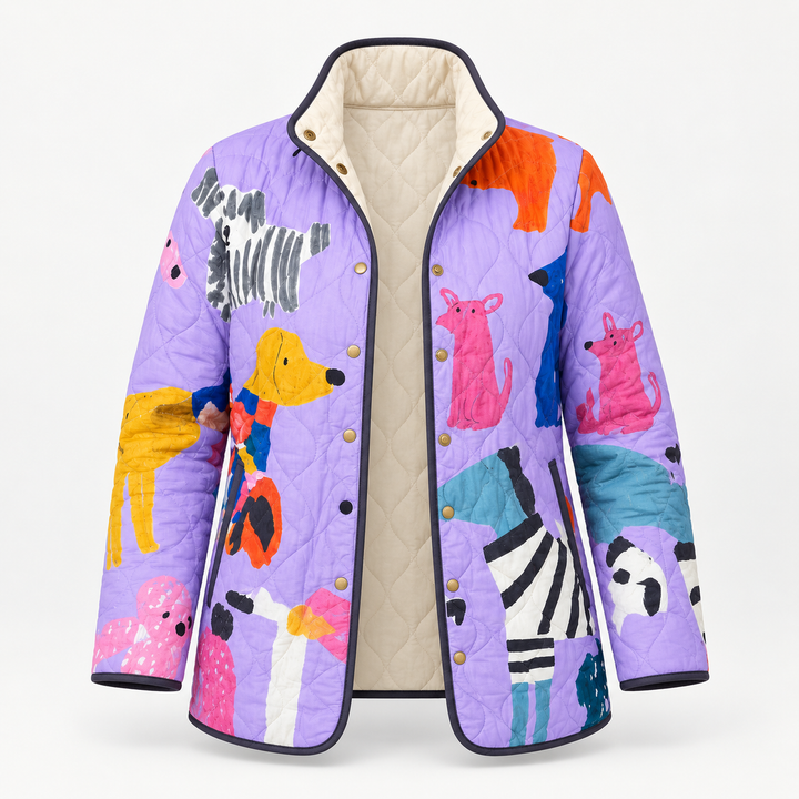 Mia | Steppjacke mit kleinen Hundemotiven