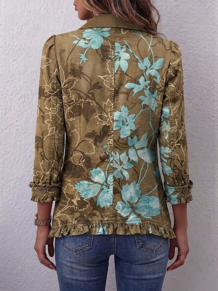 Bettina | Vintage-Boho-Jacke mit Farbverlauf und Blumenmuster