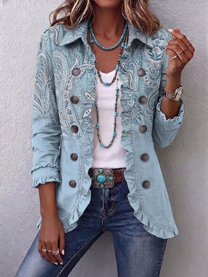 Nadine | Vintage-Jacke mit Paisleymuster und Rüschen