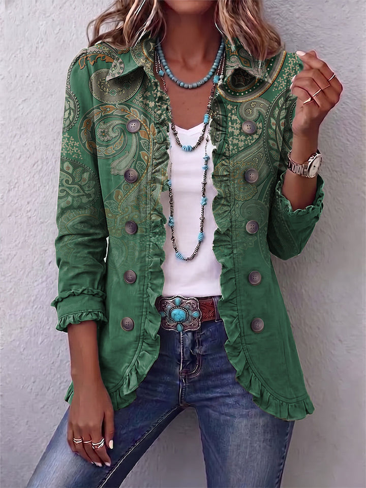 Sabine | Bohemian-Jacke mit Paisleymuster und Rüschen