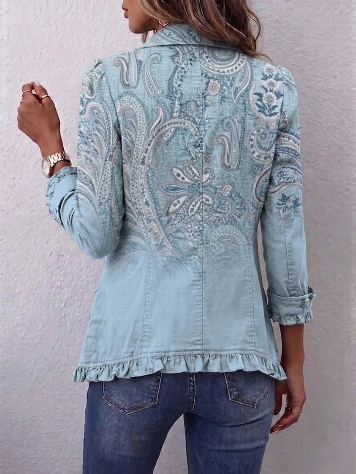 Gesine | Jacke im Vintage-Stil mit Paisleymuster und Rüschen