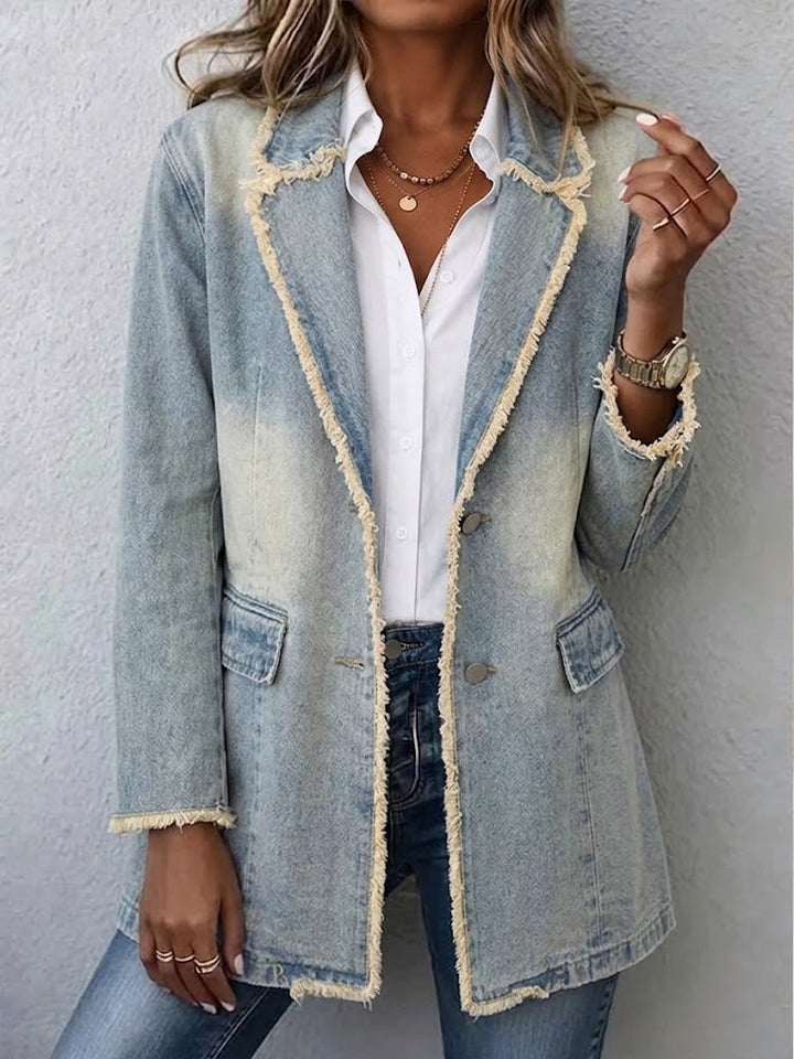 Ursula | Oversize-Blazer im Vintage-Stil mit offenen Kanten