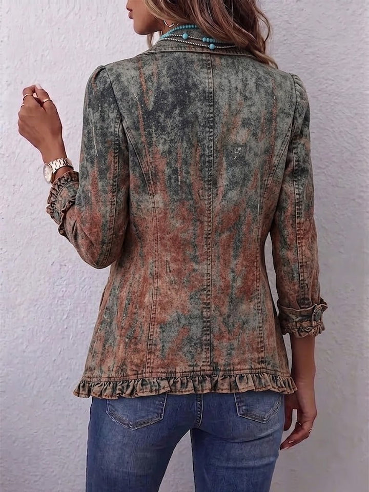 Renate | Vintage-Rüschenjacke mit strukturiertem Farbverlauf