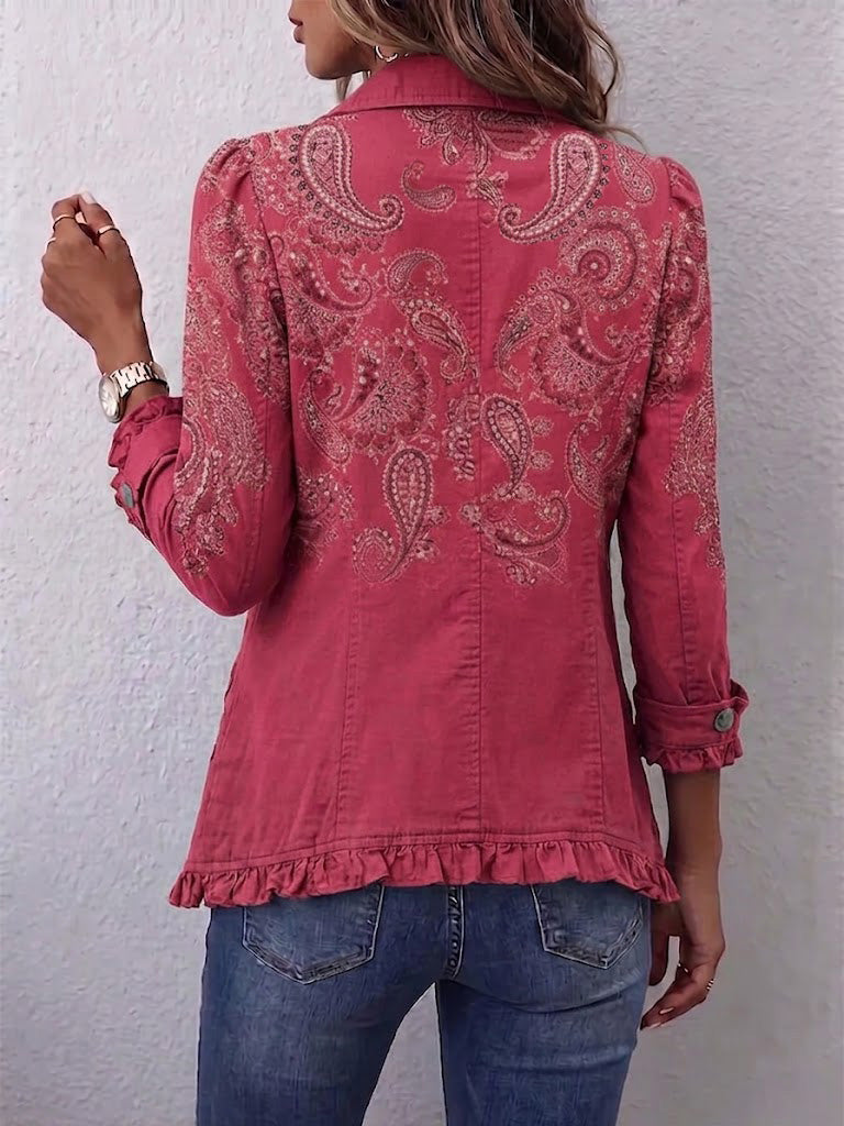 Monika | Vintage-Jacke mit Paisleymuster und Rüschen