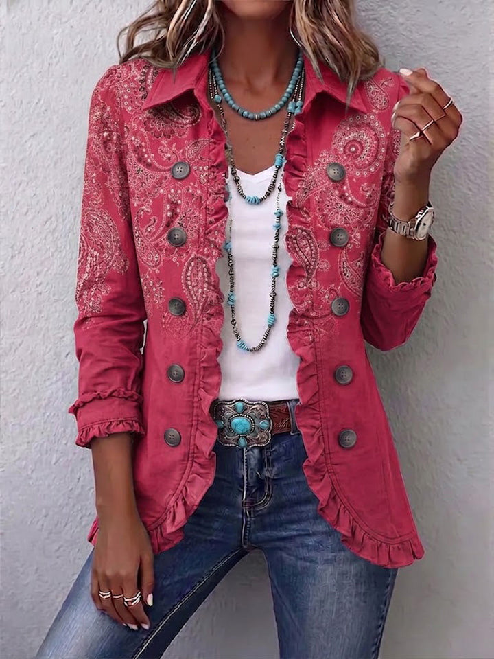Monika | Vintage-Jacke mit Paisleymuster und Rüschen