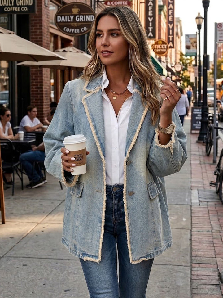 Ursula | Oversize-Blazer im Vintage-Stil mit offenen Kanten