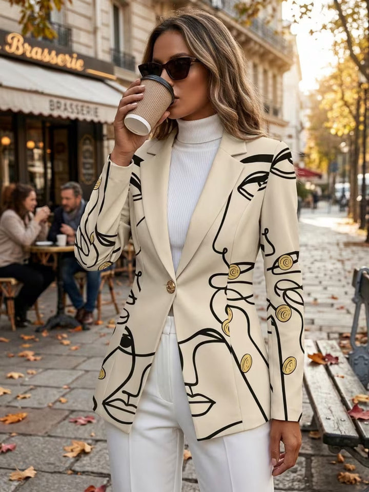 Sabine | Blazer mit abstraktem Linienmuster