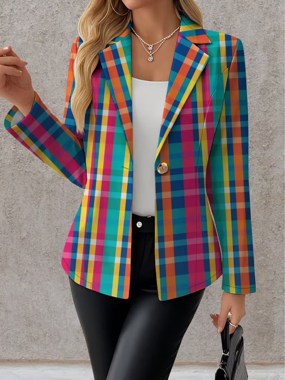 Bettina | Blazer mit buntem Karomuster