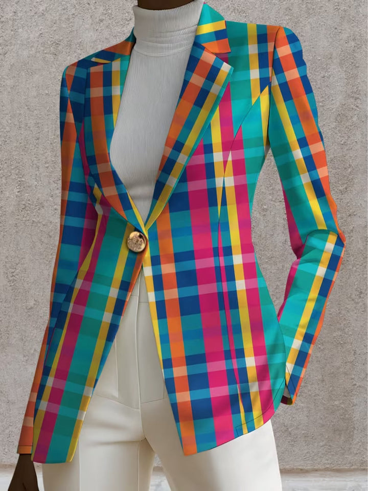 Bettina | Blazer mit buntem Karomuster