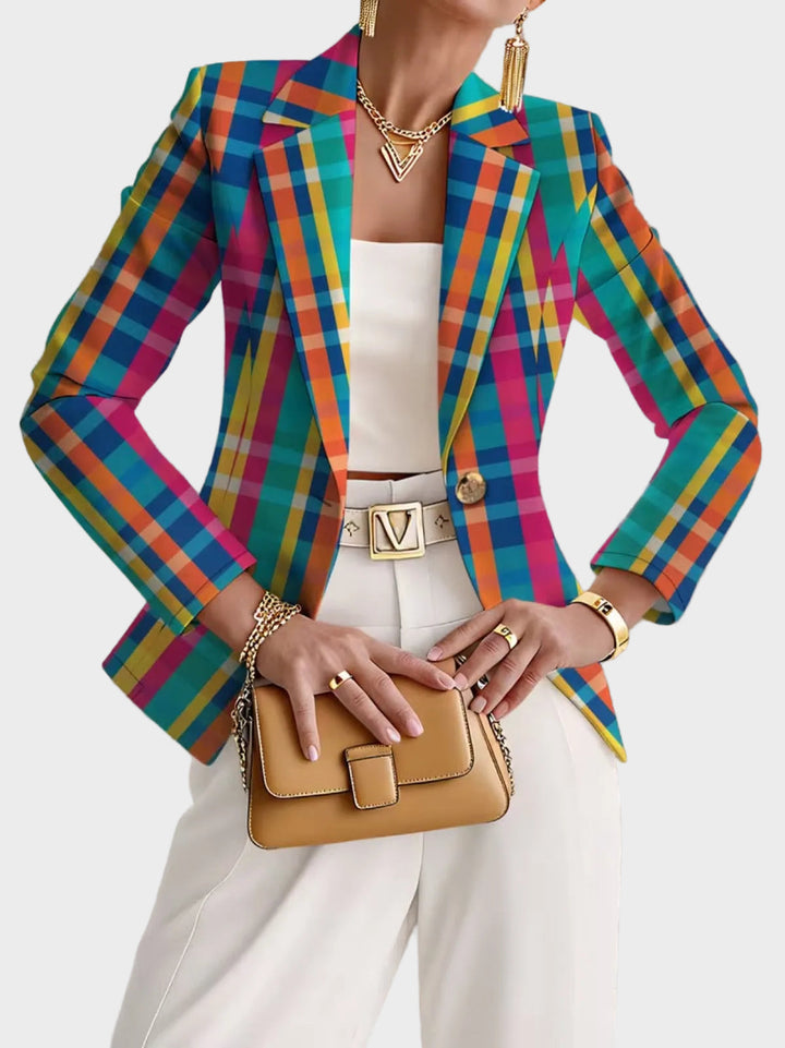 Bettina | Blazer mit buntem Karomuster
