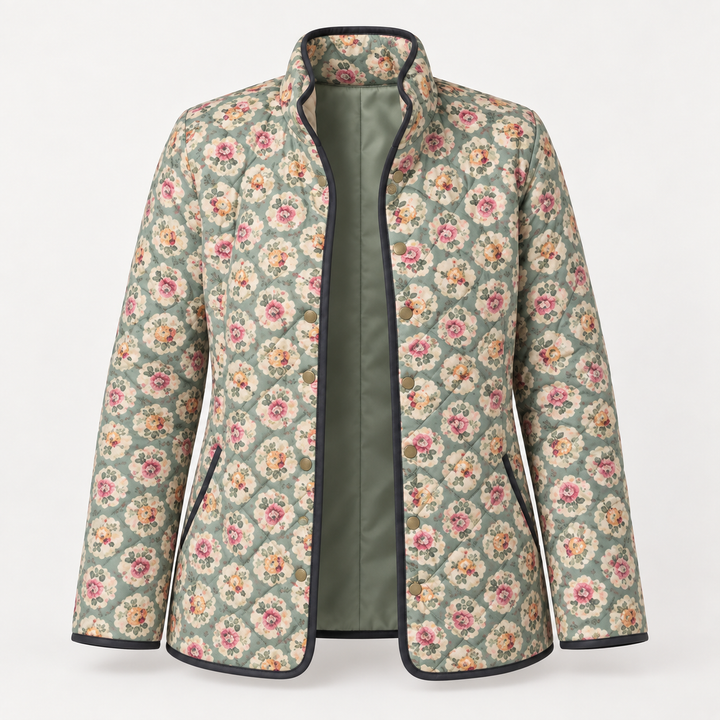 Anna | Steppjacke mit floralem Wandteppichmuster