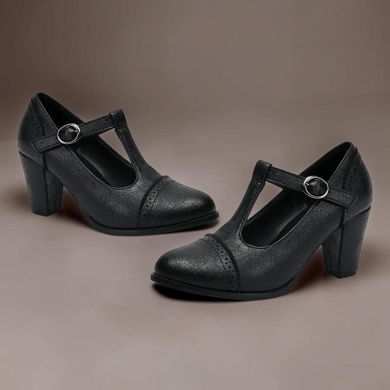 Marlene | Lochgenagelte Absatzschuhe Mit Riegel
