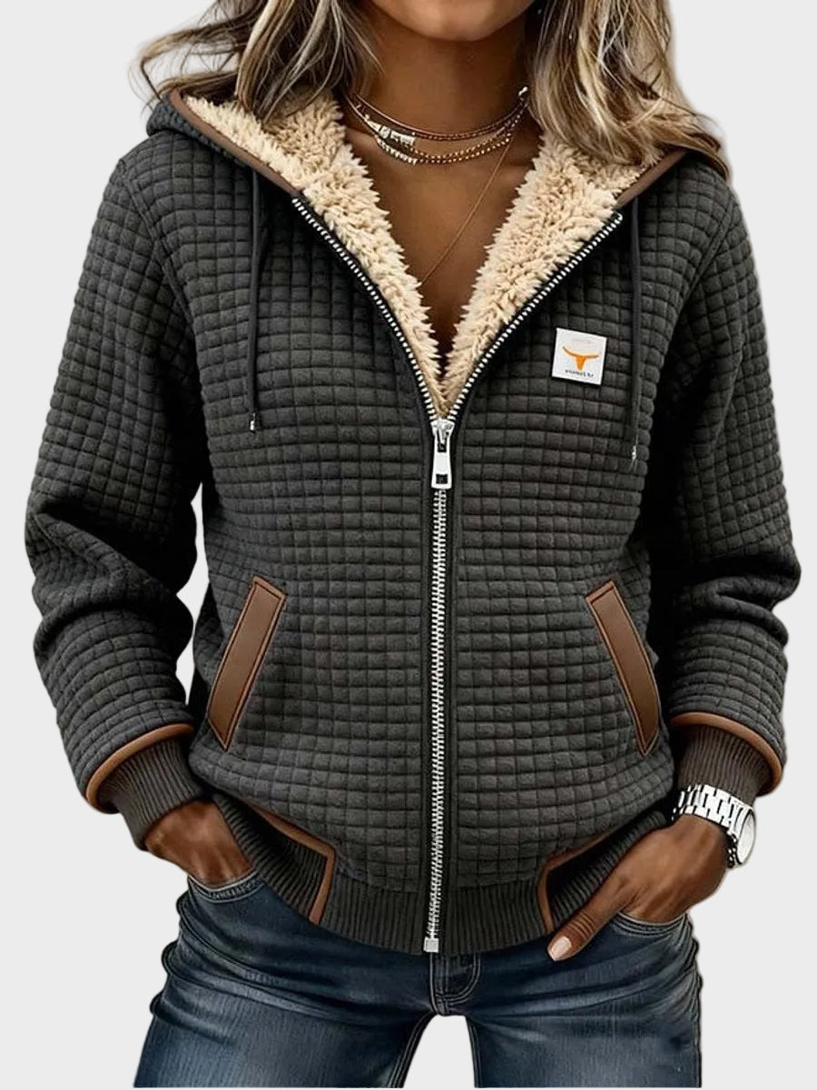 Frieda | Gefütterte Kapuzenjacke mit Struktur
