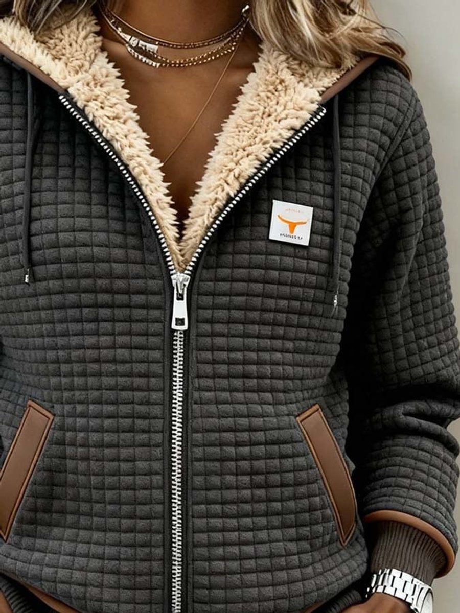 Frieda | Gefütterte Kapuzenjacke mit Struktur