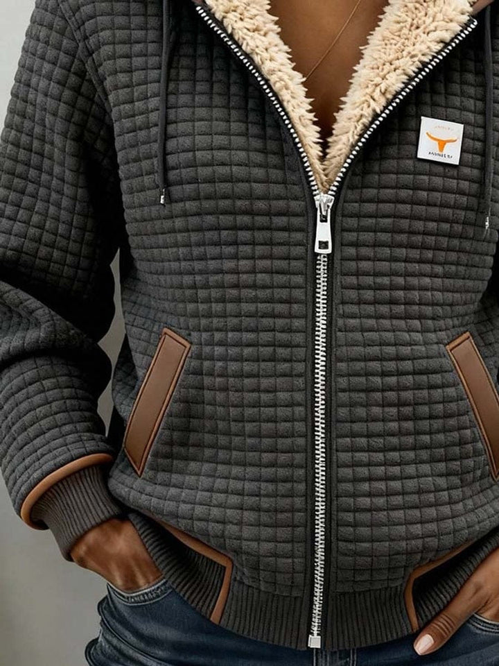 Frieda | Gefütterte Kapuzenjacke mit Struktur